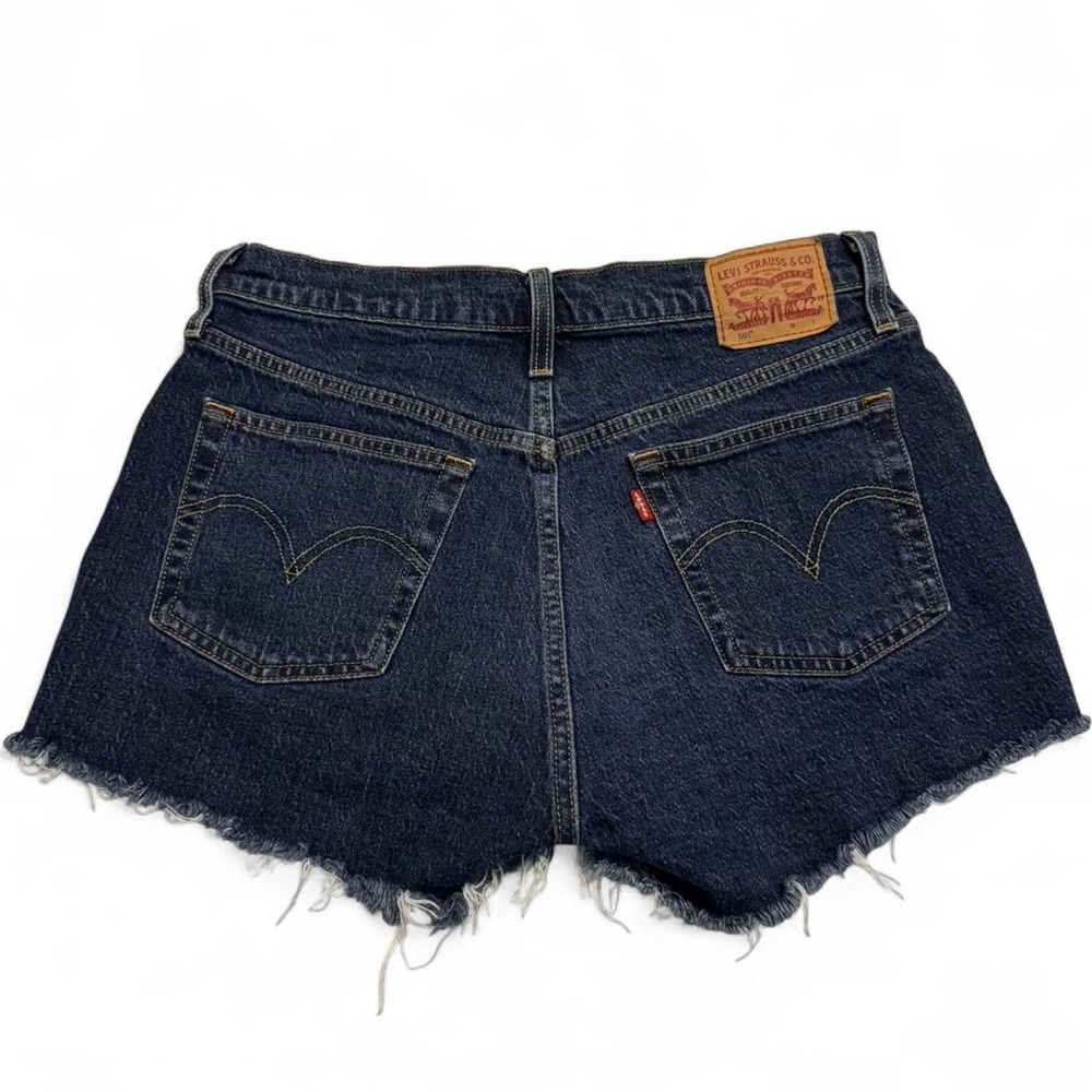 Levi's Distressed‎ Denim High-Rise Cut-Off Shorts - Picture 3 of 9